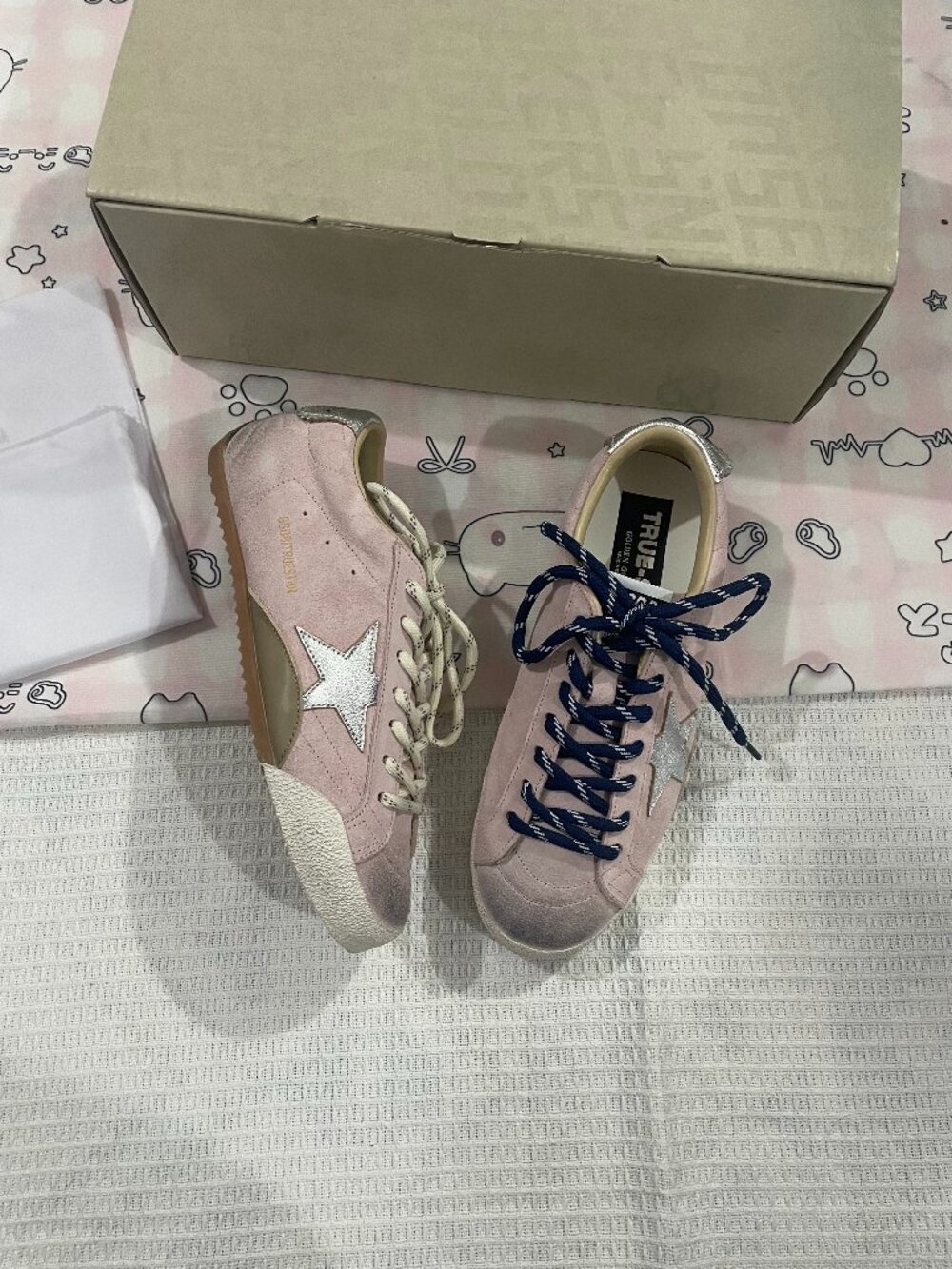 Golden Goose Distressed "German Trainer" Sneakers – Pink Suede with Silver Star